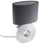 Klasická stolná lampa sivá s oceľou - Ollo