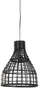 Čierne ratanové závesné svetlo Puerto - Ø 34 * 41cm