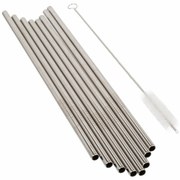 Sada nehrdzavejúcich slamiek s kefkou, 8 ks