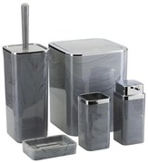 HowHomely Kúpeľňový set GRIS 5 ks šedá/chróm DD0541