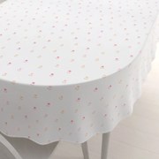 Biante Teflónový oválny obrus TF-115 Farebné tulipániky na bielom 50x100 cm