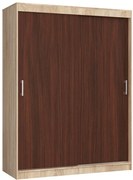 Šatníková skriňa s posuvnými dverami 150 cm CLP mono sonoma / wenge