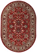 Sintelon, Kusový koberec Teheran Practica 59 / CVC ovál, 160x230, červená, chodba / predsieň