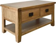 Konferenčný stolík s 2 zásuvkami a poličkou, 100x50x50 cm