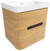 Kúpeľňová skrinka s umývadlom SAT Fusion 57,5x53x45 cm dub medový mat SATFUSION260DMU