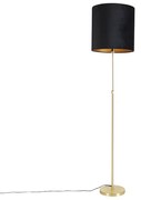 Stojaca lampa zlatá/mosadzná s čiernym zamatovým tienidlom 40/40 cm - Parte