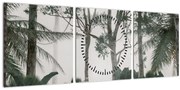 Obraz - Jungle v rannej hmle (s hodinami) (90x30 cm)