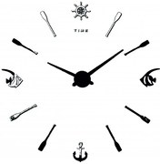 Nalepovacie nástenné hodiny, ryba, kotva I SENTOP 12S028