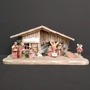 AMADEA Drevený betlehem šedohnedý BEZ FIGURÍK 45 cm