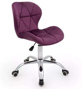 LuxuryForm DESIGN Stolička LIVIO VELUR na striebornej podstave s kolieskami - fuchsie