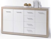 Komoda Cancan 3, dub sonoma/lesklá biela%