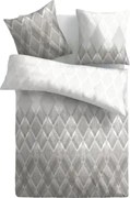 Obliečky Bibi 140x200 cm, šedé, bavlnený satén%