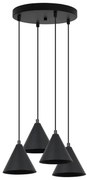 Závesné svietidlo Soho, 4x čierne kovové tienidlo, o