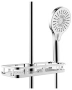 Samodržiaca plastová kúpeľňová polička v lesklej striebornej farbe Libertà - Wenko