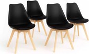 LuxuryForm DESIGN Jedálenská stolička BALI - čierna - SET 4 kusy