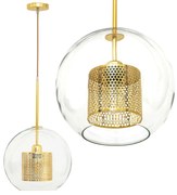 Toolight - závesná sklenená lampa APP555-1CP 25cm, zlatá, OSW-08748