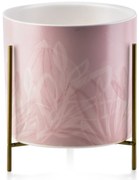 Keramický kvetináč Neva XIV 14,5 cm ružový so vzorom