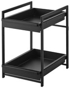 Čierna kovová prídavná polička 30x42 cm Tower – YAMAZAKI