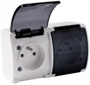 VIPLAST Dvojitá hermetická zásuvka na povrchovú montáž