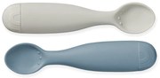Modré/sivé detské lyžičky v súprave 2 ks zo silikónu Midnight Mix – Cam Cam Copenhagen