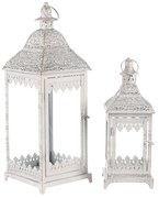 Súprava kovových lampášov Candela 2 ks, biela