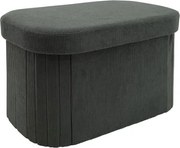 Oválny taburet Milo, šedá štruktúrovaná látka%