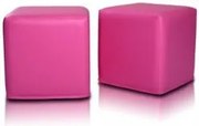 Sedací vak taburetka Block kocka ružová ekokoža TiaHome