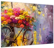 Obraz - Bicykel s kvetmi (70x50 cm)