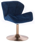 LuxuryForm DESIGN Stolička MILANO VELUR na zlatom tanieri - modrá