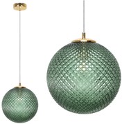 Závesne svietidlo Cannes, 1x zelené sklenené tienidlo (fi 25 cm), G