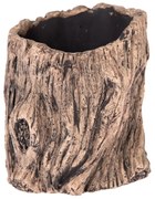 Betónový kvetináč Dekor kôra, hnedá, 12 x 13,5 cm, pr. 12 cm