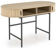 Písací stôl Sebby, prírodné drevo / čierna