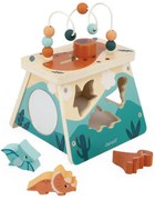 Drevená multifunkčná motorická hračka - Dino