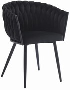 Černé jídelní křeslo ORION VELVET s černými nohami