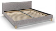Sivá čalúnená dvojlôžková posteľ s roštom 200x200 cm Tina - Ropez