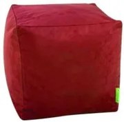 Sedací vak taburetka kocka malá červená semišová TiaHome