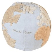 Modrý/béžový detský sedací vak World Map – Lorena Canals