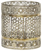 Mosadzný antik kovový svietnik Vire Flower - Ø 10*16 cm