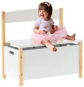 Lavička do detskej izby a predsiene, biela, 60 x 34,5 x 56 cm, teleskopický zdvih