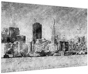 Obraz - Coffee art city (90x60 cm)