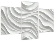 Obraz - 3D biele vlny (90x60 cm)