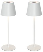 Sada 2 stolových lamp bielych so stmievačom a dobíjacími RGBW - Murdock
