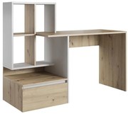 Písací stôl s policou MARLO dub artisan/biela