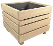 AMADEA Drevený dizajnový obal s kvetináčom, 33,6x33,6x28cm