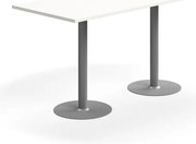 Barový stôl VERTICUS, 1800x800x900 mm, biela/strieborná