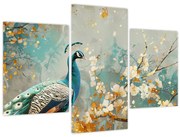 Obraz - Páv so zlatým dekorom (90x60 cm)