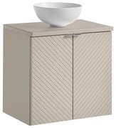 Závěsná skříňka Viva Cashmere Domi II s deskou a umyvadlem 60 cm kašmírová