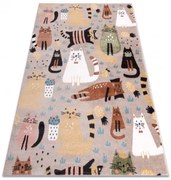 Detský koberec FUN Kittens béžový