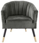 Zamatové kreslo Royal Leitmotiv LM1851TP, sivé
