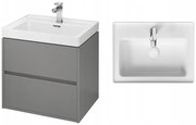 Cersanit Crea, závesná skrinka s umývadlom 60cm, set B109, šedá, S801-283